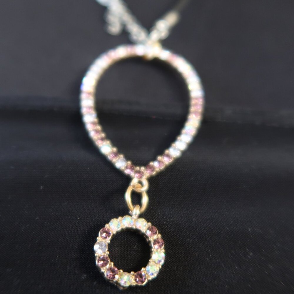 Vintage Rhinestone Pendant Lot 2 Pc Multicolor Crystal Cluster Statement Wear - Picture 11 of 15